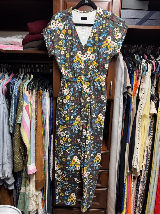 MOTHER Pants - MOTHER Denim The Cinched Jumpsuit - Black Floral Mulit